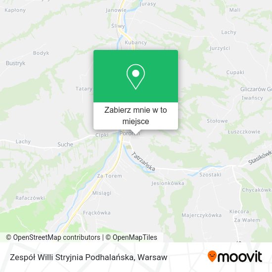 Mapa Zespół Willi Stryjnia Podhalańska