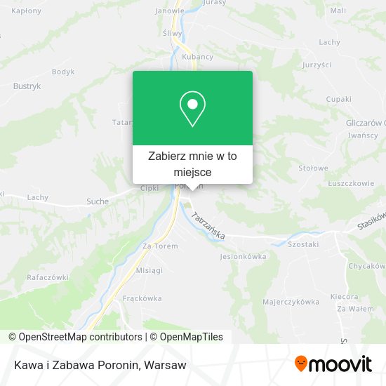 Mapa Kawa i Zabawa Poronin