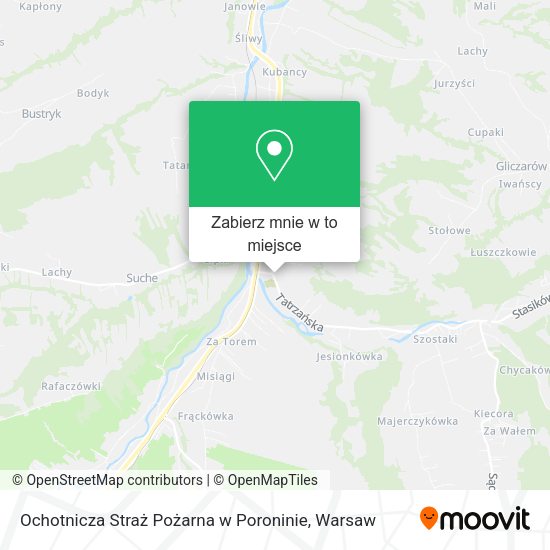 Mapa Ochotnicza Straż Pożarna w Poroninie