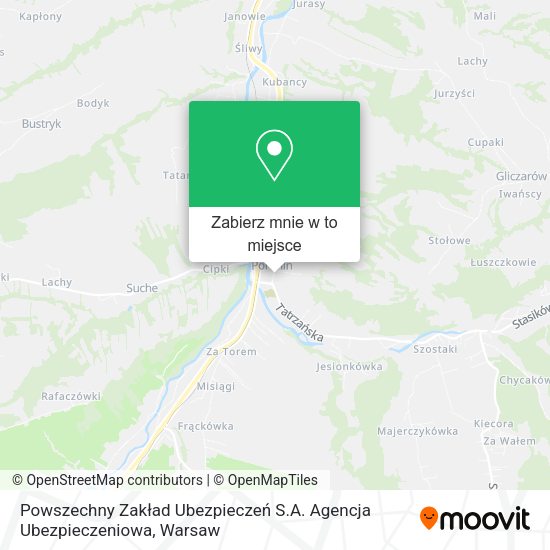 Mapa Powszechny Zakład Ubezpieczeń S.A. Agencja Ubezpieczeniowa