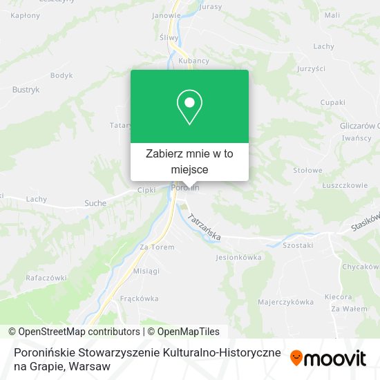 Mapa Poronińskie Stowarzyszenie Kulturalno-Historyczne na Grapie