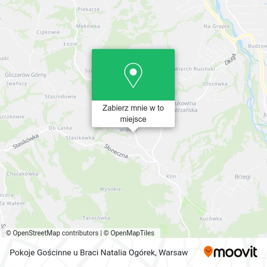 Mapa Pokoje Gościnne u Braci Natalia Ogórek