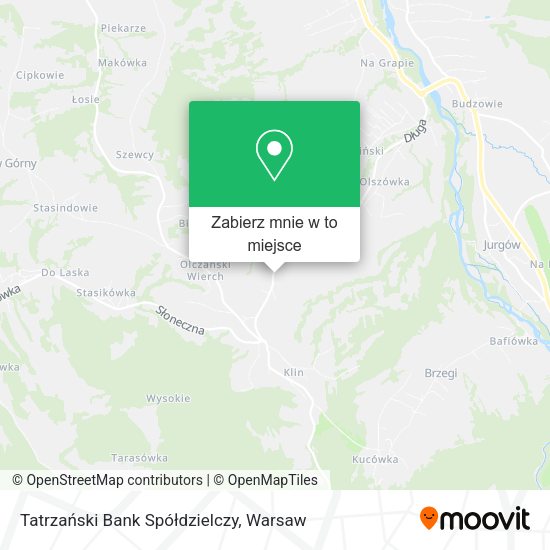 Mapa Tatrzański Bank Spółdzielczy