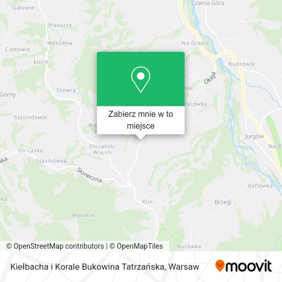 Mapa Kiełbacha i Korale Bukowina Tatrzańska