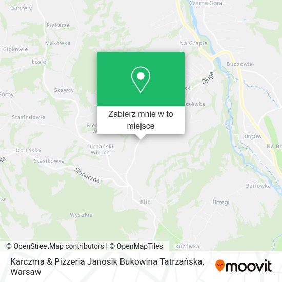 Mapa Karczma & Pizzeria Janosik Bukowina Tatrzańska