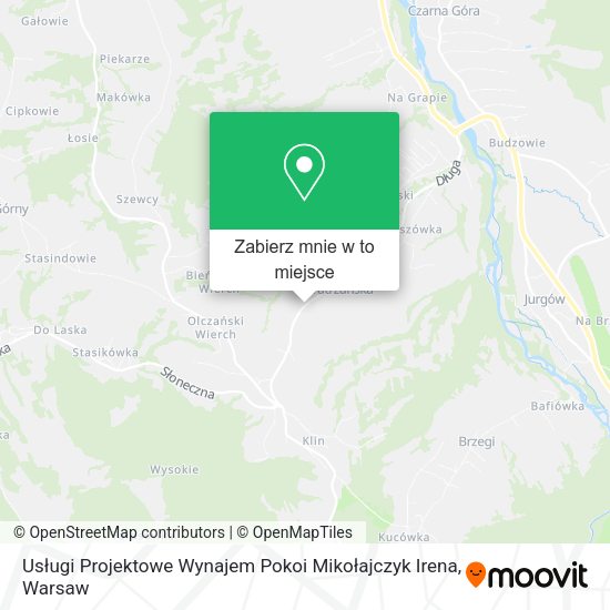 Mapa Usługi Projektowe Wynajem Pokoi Mikołajczyk Irena