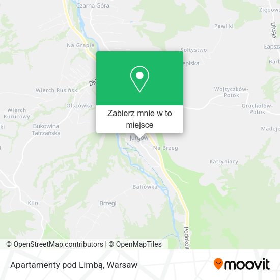 Mapa Apartamenty pod Limbą