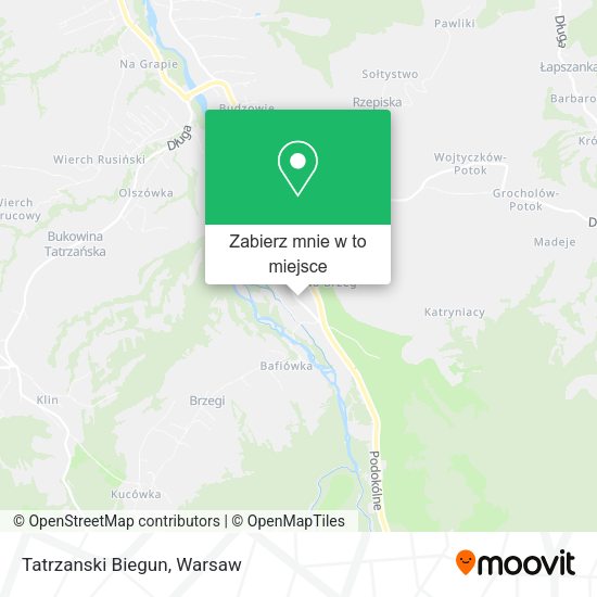 Mapa Tatrzanski Biegun