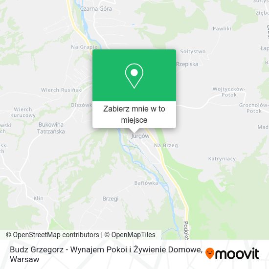 Mapa Budz Grzegorz - Wynajem Pokoi i Żywienie Domowe