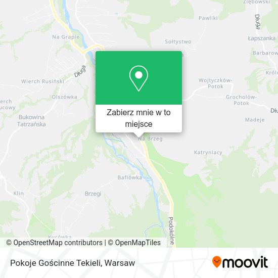 Mapa Pokoje Gościnne Tekieli