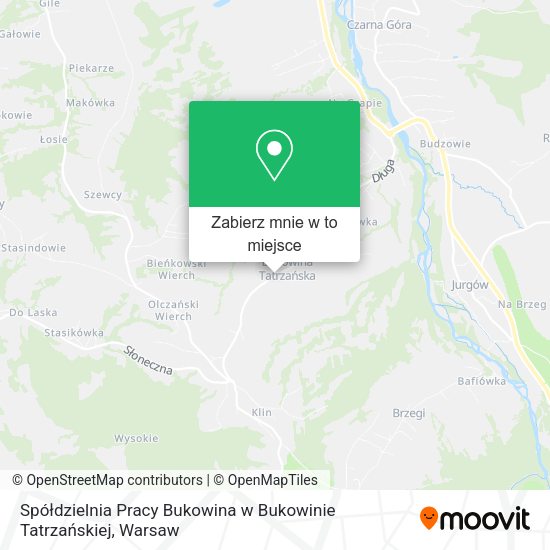 Mapa Spółdzielnia Pracy Bukowina w Bukowinie Tatrzańskiej