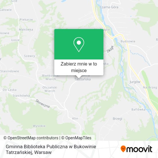 Mapa Gminna Biblioteka Publiczna w Bukowinie Tatrzańskiej