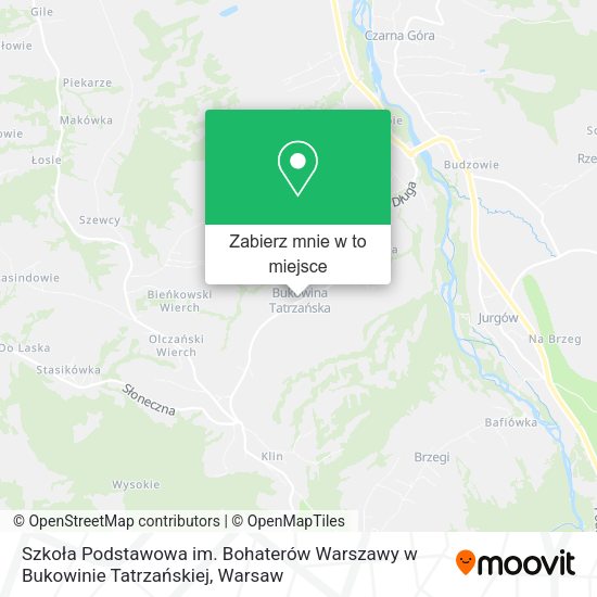 Mapa Szkoła Podstawowa im. Bohaterów Warszawy w Bukowinie Tatrzańskiej