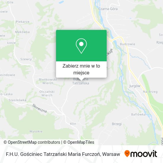 Mapa F.H.U. Gościniec Tatrzański Maria Furczoń