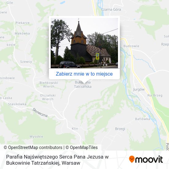 Mapa Parafia Najświętszego Serca Pana Jezusa w Bukowinie Tatrzańskiej