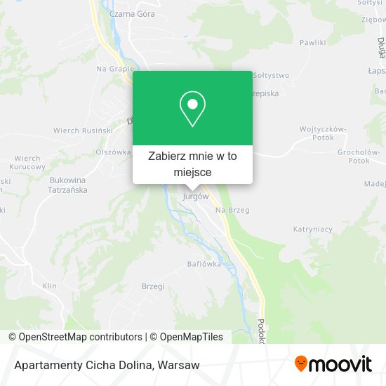 Mapa Apartamenty Cicha Dolina