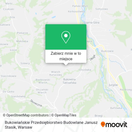 Mapa Bukowiańskie Przedsiębiorstwo Budowlane Janusz Stasik