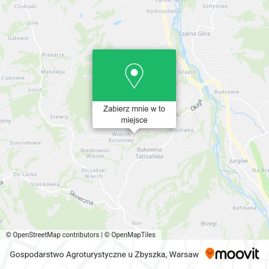 Mapa Gospodarstwo Agroturystyczne u Zbyszka