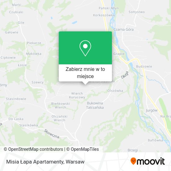 Mapa Misia Łapa Apartamenty