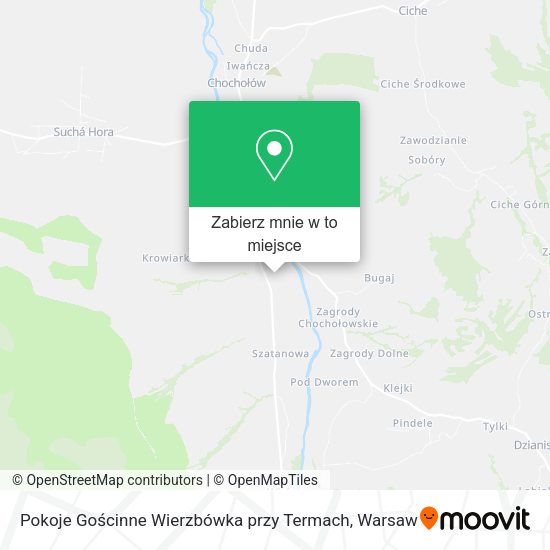 Mapa Pokoje Gościnne Wierzbówka przy Termach