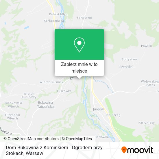 Mapa Dom Bukowina z Kominkiem i Ogrodem przy Stokach