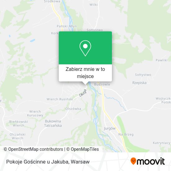 Mapa Pokoje Gościnne u Jakuba