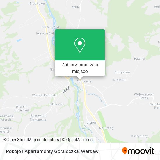 Mapa Pokoje i Apartamenty Góraleczka