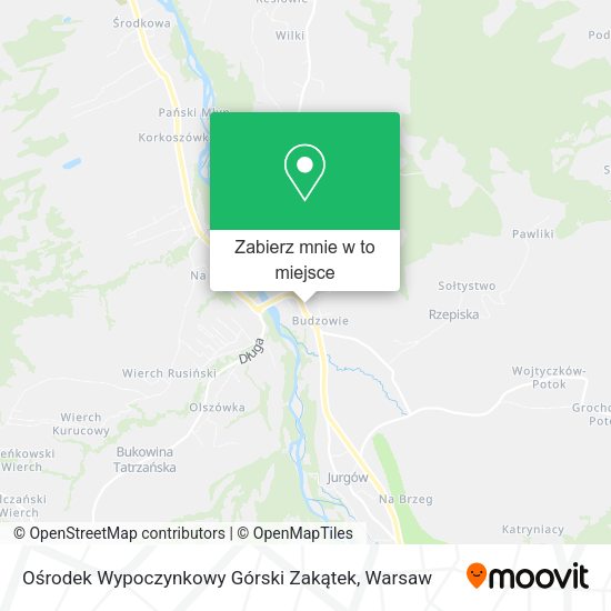 Mapa Ośrodek Wypoczynkowy Górski Zakątek