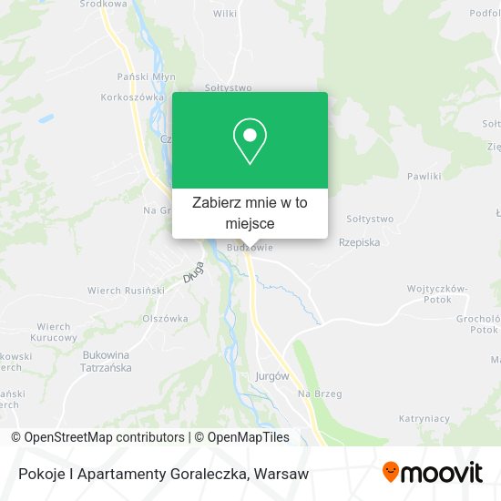 Mapa Pokoje I Apartamenty Goraleczka