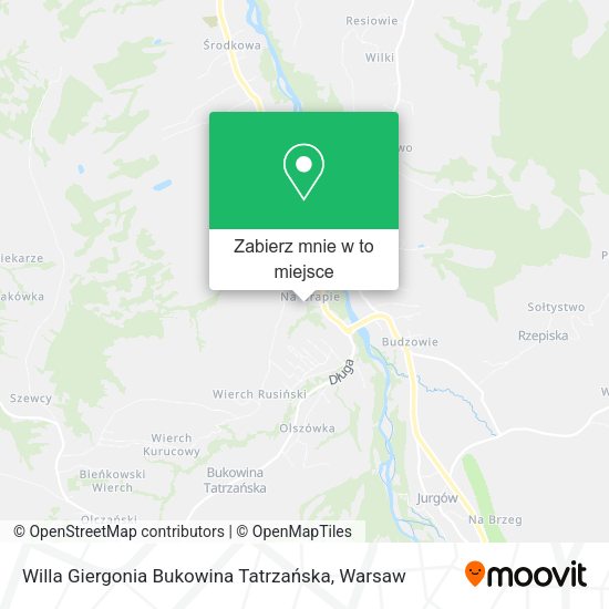 Mapa Willa Giergonia Bukowina Tatrzańska