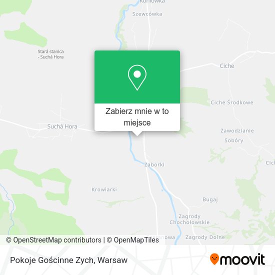 Mapa Pokoje Gościnne Zych