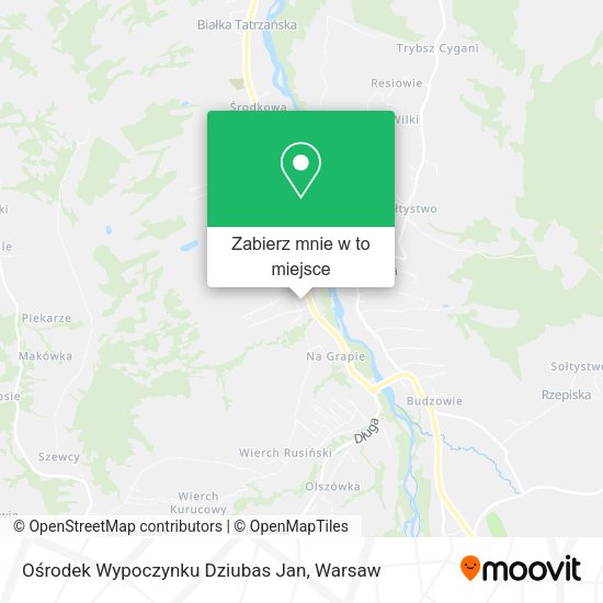 Mapa Ośrodek Wypoczynku Dziubas Jan