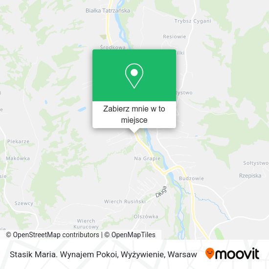 Mapa Stasik Maria. Wynajem Pokoi, Wyżywienie