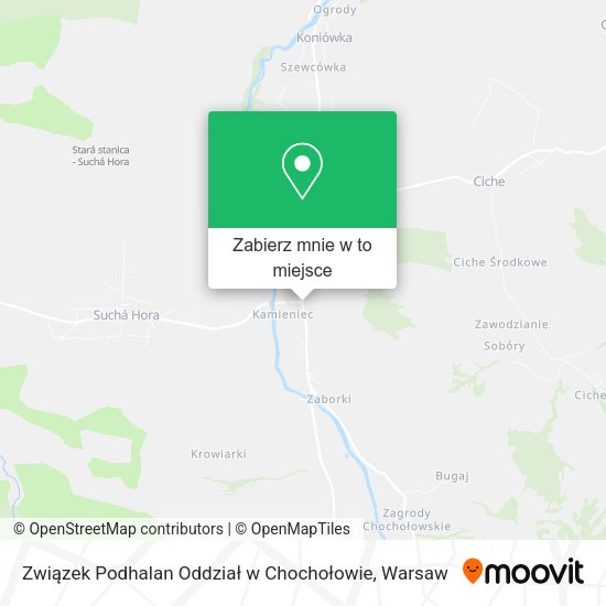 Mapa Związek Podhalan Oddział w Chochołowie