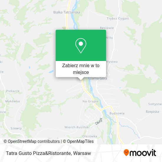 Mapa Tatra Gusto Pizza&Ristorante