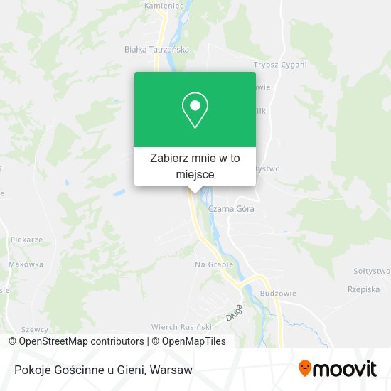 Mapa Pokoje Gościnne u Gieni