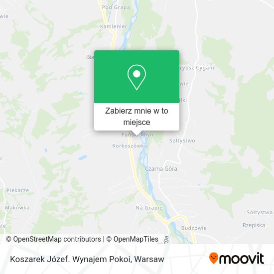 Mapa Koszarek Józef. Wynajem Pokoi