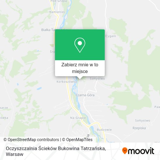 Mapa Oczyszczalnia Ścieków Bukowina Tatrzańska