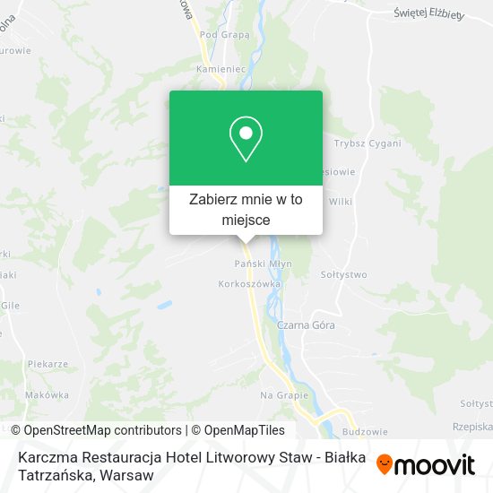 Mapa Karczma Restauracja Hotel Litworowy Staw - Białka Tatrzańska