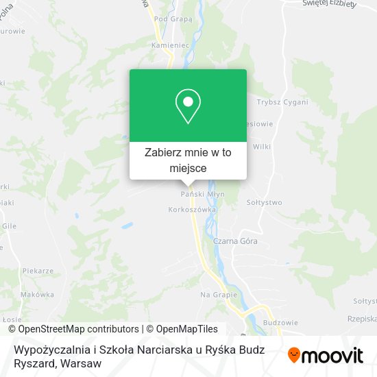 Mapa Wypożyczalnia i Szkoła Narciarska u Ryśka Budz Ryszard