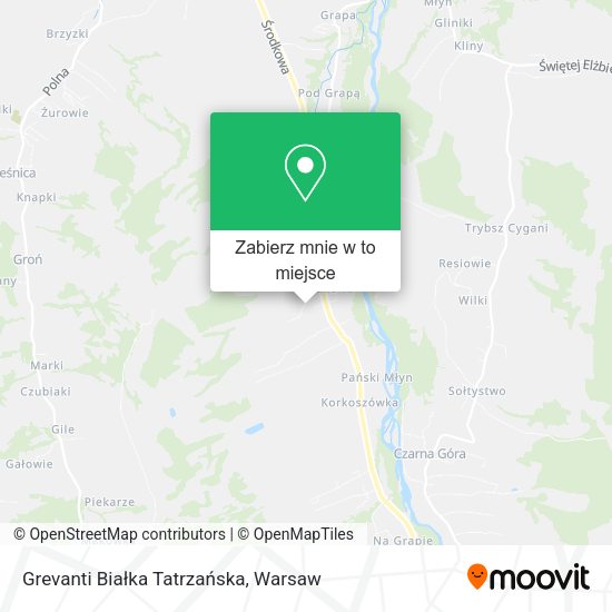 Mapa Grevanti Białka Tatrzańska