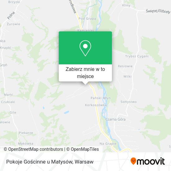 Mapa Pokoje Gościnne u Matysów