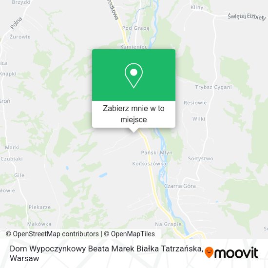 Mapa Dom Wypoczynkowy Beata Marek Białka Tatrzańska