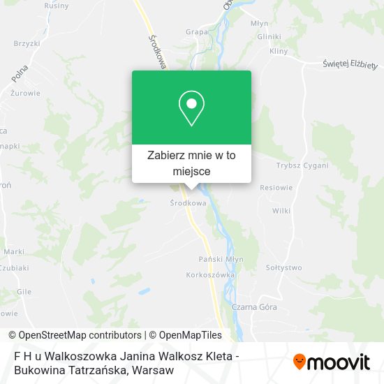 Mapa F H u Walkoszowka Janina Walkosz Kleta - Bukowina Tatrzańska