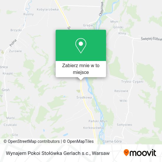 Mapa Wynajem Pokoi Stołówka Gerlach s.c.