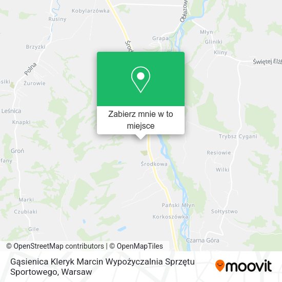 Mapa Gąsienica Kleryk Marcin Wypożyczalnia Sprzętu Sportowego