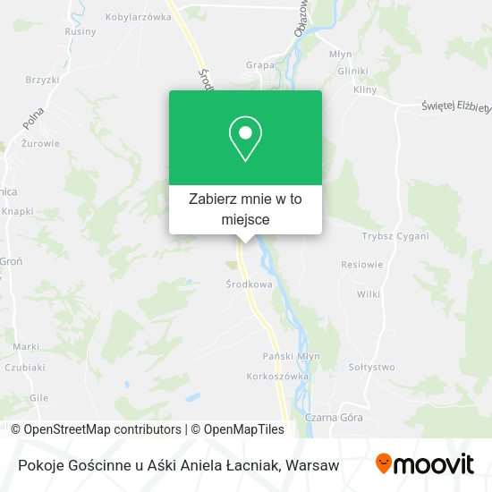 Mapa Pokoje Gościnne u Aśki Aniela Łacniak