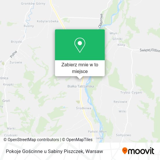 Mapa Pokoje Gościnne u Sabiny Piszczek