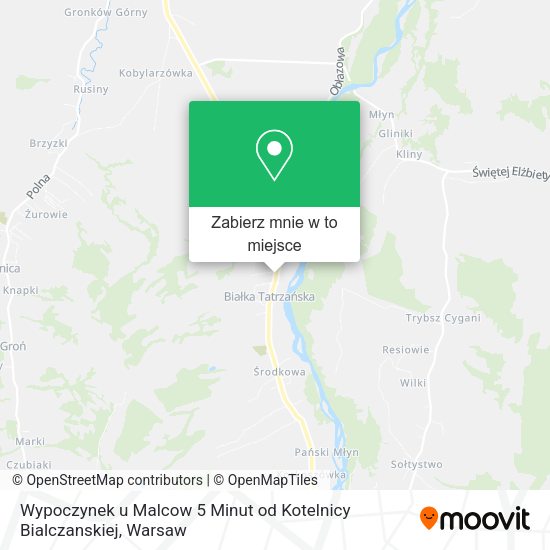 Mapa Wypoczynek u Malcow 5 Minut od Kotelnicy Bialczanskiej