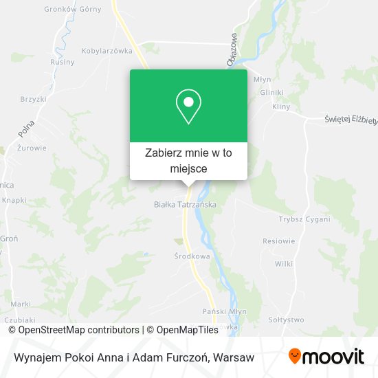 Mapa Wynajem Pokoi Anna i Adam Furczoń